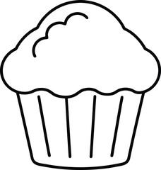 Savory Breakfast Muffin Vector Line Art for Morning Snack Menus and Cafe Branding