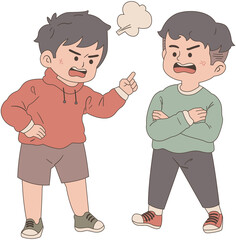 Boy Arguing with a Friend