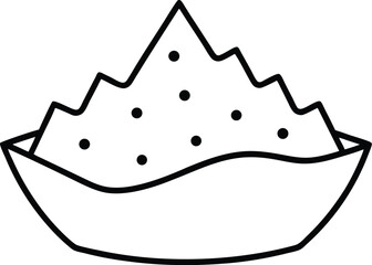 Sour Cream Nachos Vector Line Art for Tex-Mex Restaurants, Cafes, and Menu Graphics