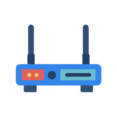 Obraz premium Blue wireless router illustration isolated on White Background