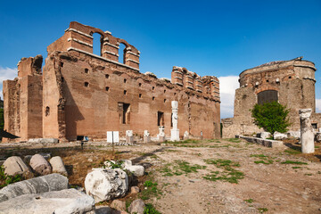 Roman Red Basilica ruins in Bergama Turkey