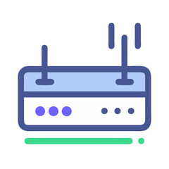 Stylized wireless internet router isolated on White Background illustration