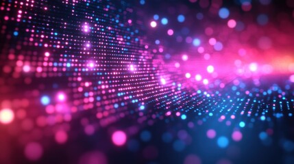 Abstract Colorful Light Patterns with Dots and Bokeh Effect