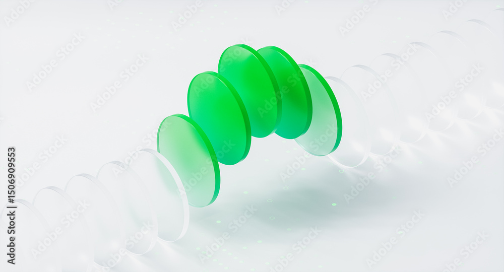 Poster abstract visualising of green artificial intelligence sustainable concept on white background.