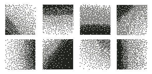Disintegration pixel effect illustration. Vector rectangle elements