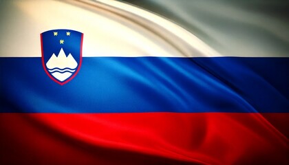 Fototapeta premium national flag of Republic of Slovenia in the original size,colours and withe backgrund 