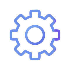 Stylized gear icon on White Background for settings concepts