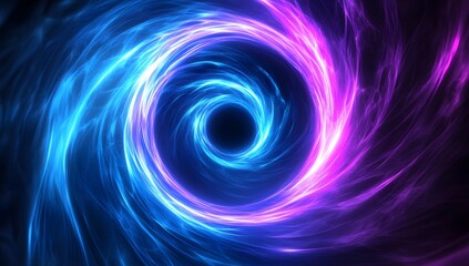 Abstract background with blue and purple glowing lines, creating an elegant swirling effect on a dark backdrop. The colorful lights create dynamic curves