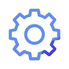 Obraz premium Blue gear icon on White Background graphic illustration