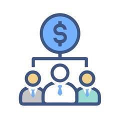 Money distribution among team in a business concept design