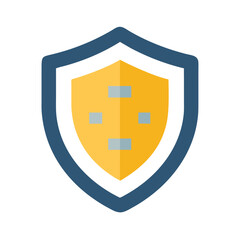 Obraz premium Shield with blue border and yellow face illustration