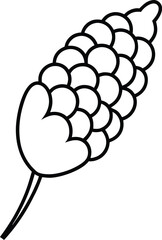 Sweet Corn Hushpuppy Vector Line Art for Southern Cuisine, Cafe Menus, and Fair Food