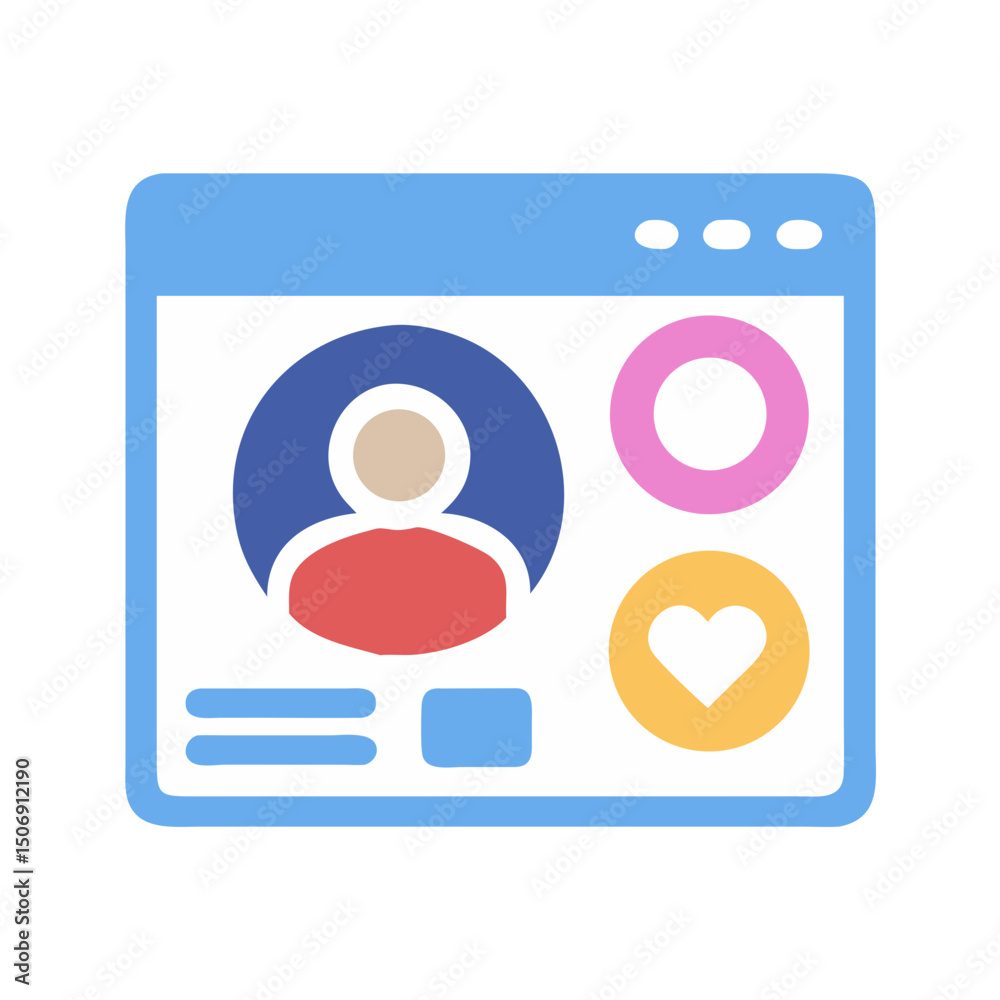Poster browser window displaying profile data and social elements