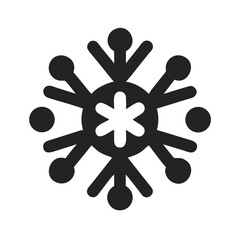 Abstract minimalist snowflake icon on White Background graphic element