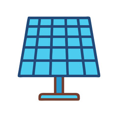 Isolated solar panel illustration against White Background symbolizing clean energy