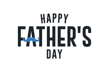 Minimal happy fathers day greeting card vector illustration. father's day typography banner, background, poster