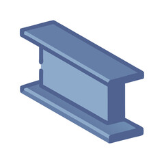 Isometric illustration of a single steel I-beam structure