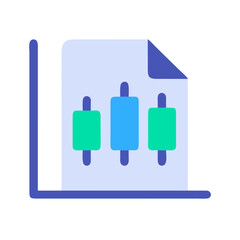 Minimalist stock market chart icon on paper background
