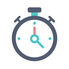 Isolated stopwatch illustration in flat design with White Background