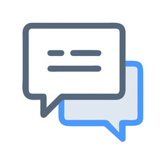 Overlapping chat bubble vector graphic on White Background
