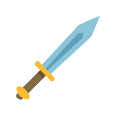 Isolated light blue sword illustration on a White Background