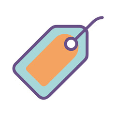 Minimalist price tag illustration with pastel colors on White