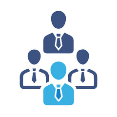 Hierarchical business team or company organization chart icon