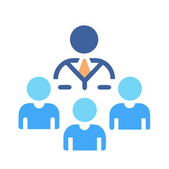 Hierarchical team structure flat vector illustration on White backdrop