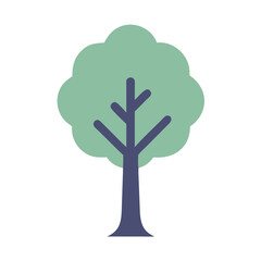 Stylized tree icon against a contrasting background illustration