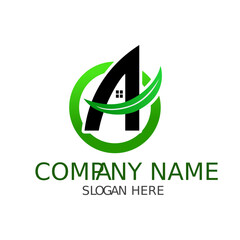 green company logo. farming logo, leaf