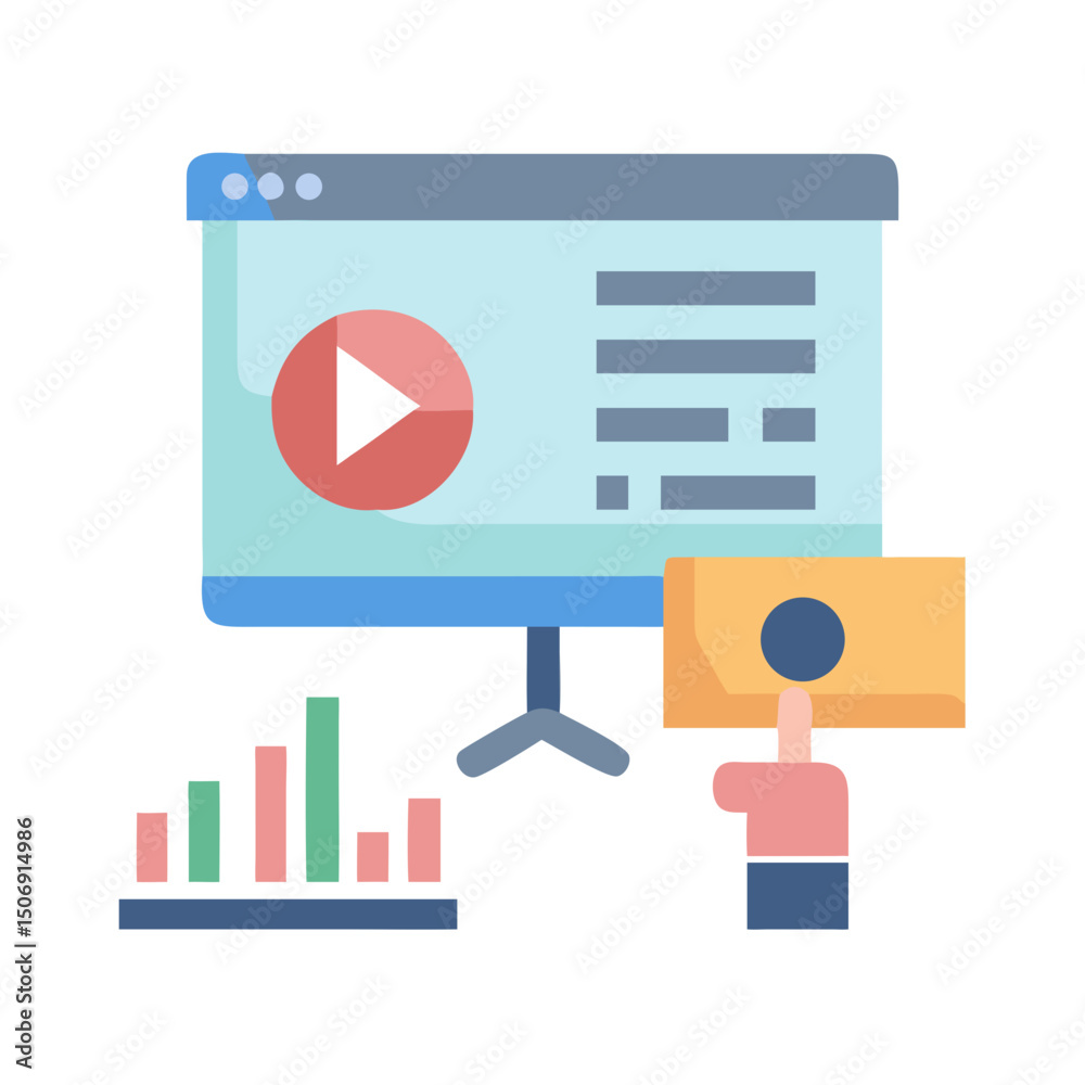 Poster presentation and chart data showing an increase in growth
