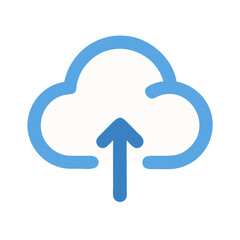 Cloud Storage Upload Icon Illustration for Internet Computing Services