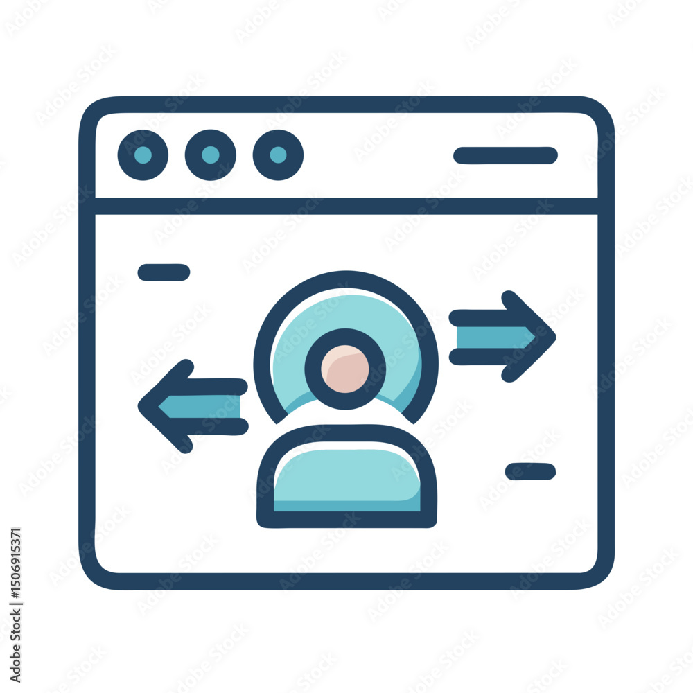 Poster user interface navigation icon for app and website usage