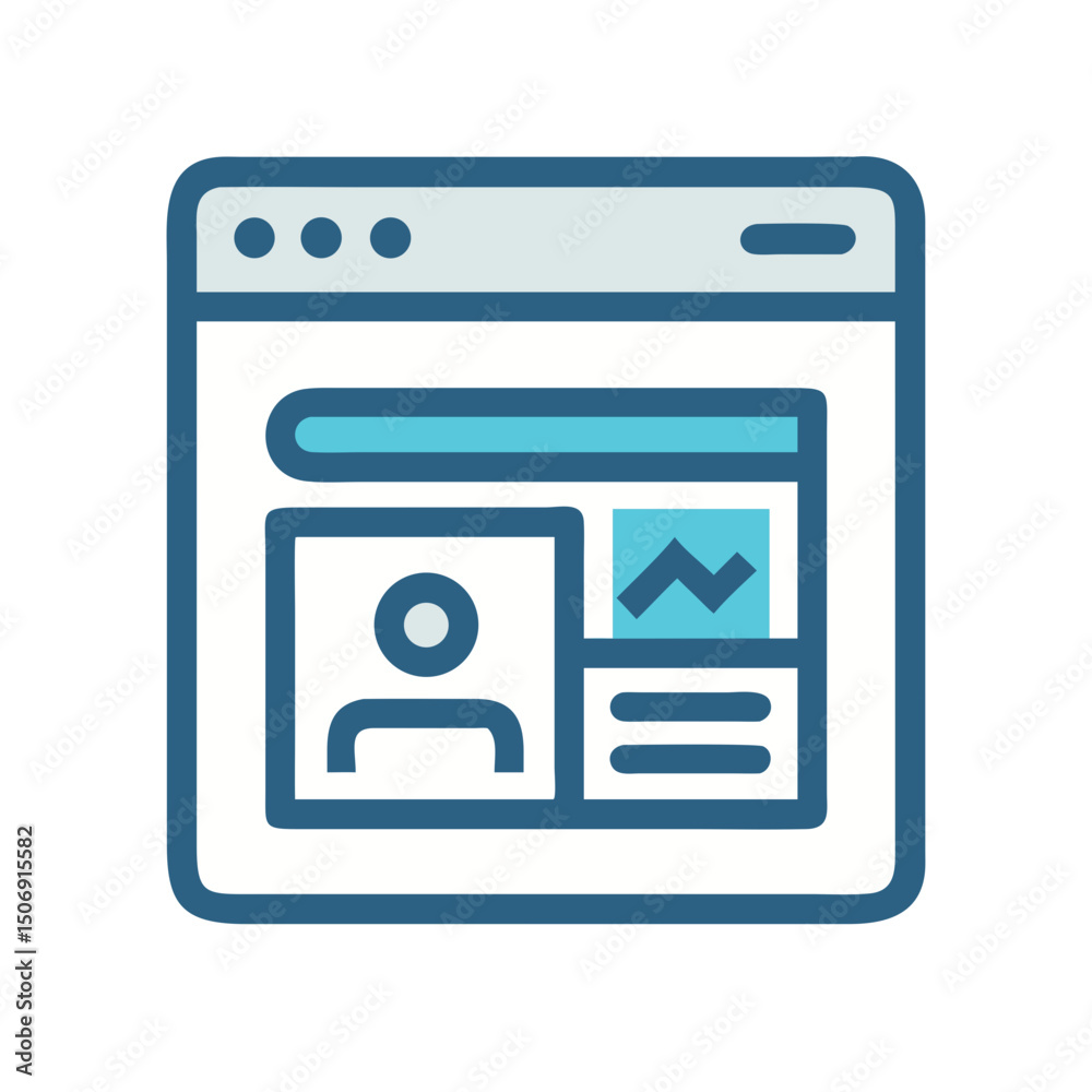 Poster website user profile icon inside a browser window frame