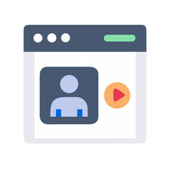 Online video course presentation webpage flat vector illustration