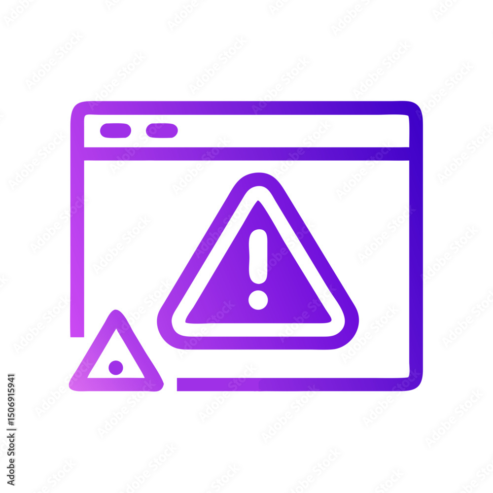 Poster website error warning sign for security or coding