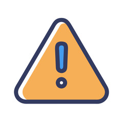 Simple warning sign icon against a White Background image
