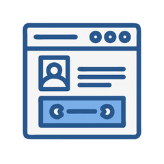 Website Interface Vector Graphic with User Profile and Slider