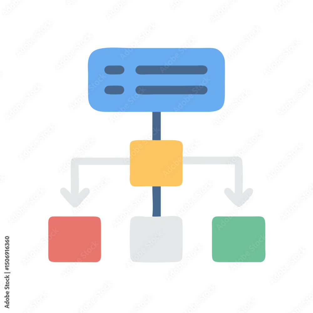 Poster simple flowchart diagram illustrating workflow on a white background