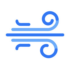 Wind symbol illustration representing air flow and movement