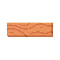 Illustration of a brown wooden plank on a White Background