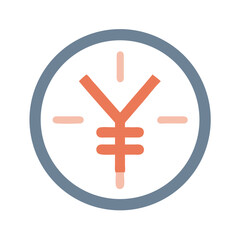 Obraz premium Yen symbol in circle against White Background vector illustration