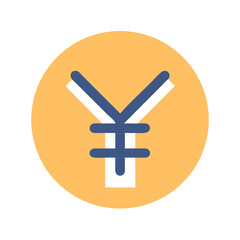 Obraz premium Yen currency symbol on a circle in flat design
