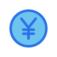Obraz premium Blue yen symbol inside a circle, currency icon