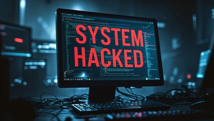 System hacked computer screen