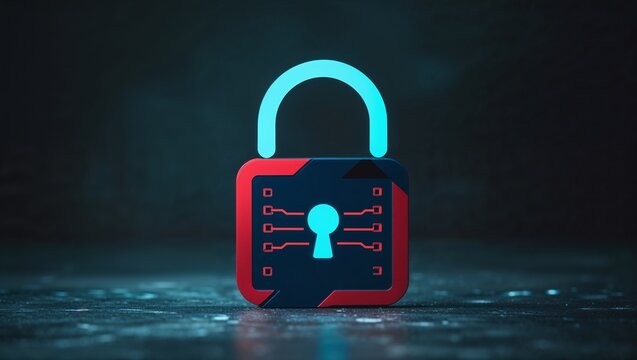 Futuristic cyber security lock