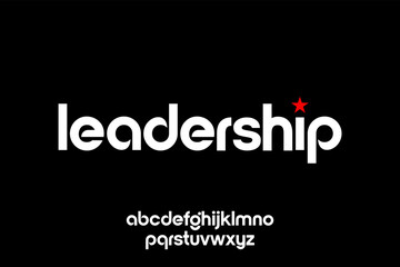 word leadership . modern minimalist  geometric circular font with rounded edges.