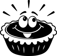 Happy dessert character with smiling face and big eyes, representing joy and sweetness