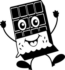 Cute chocolate character with smiling face and playful expression, perfect for dessert themes