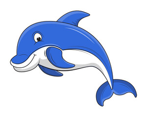 Cute Dolphin Animal Cartoon Illustration